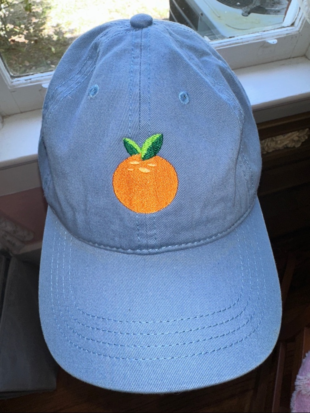 Cap America Light Blue Cap with Orange Fruit Embroidery‎